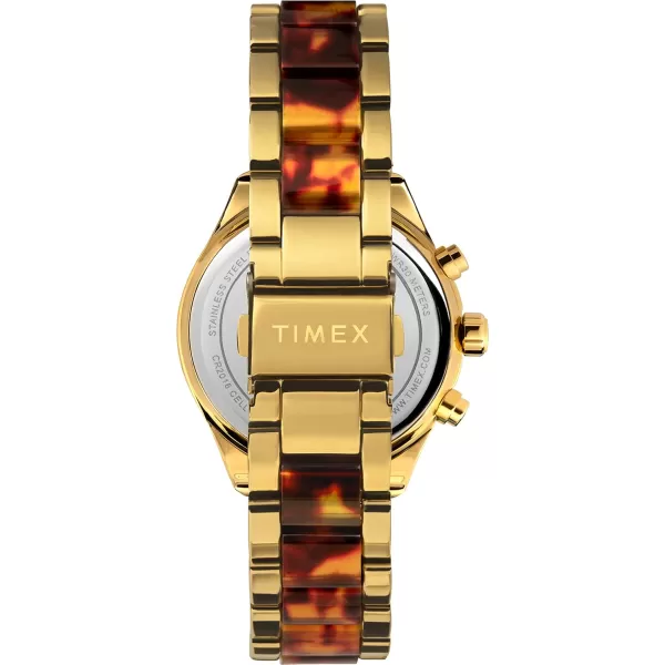 Timex Womens Dress 38mm WatchGoldToneGoldToneGoldToneBrown