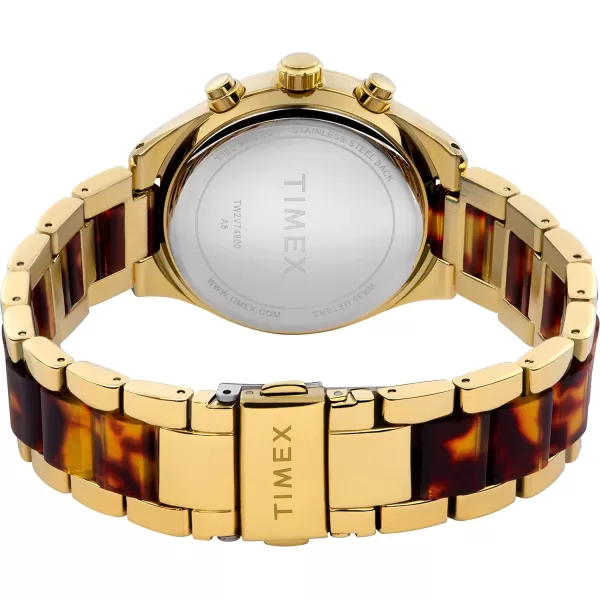 Timex Womens Dress 38mm WatchGoldToneGoldToneGoldToneBrown