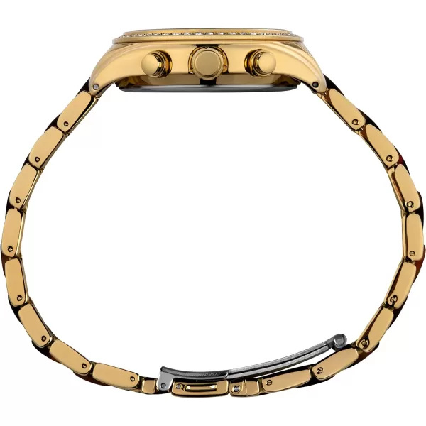 Timex Womens Dress 38mm WatchGoldToneGoldToneGoldToneBrown