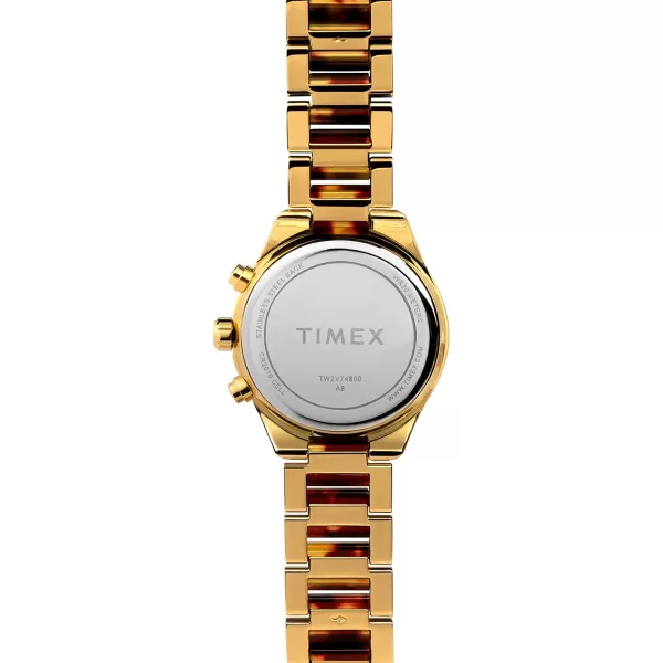Timex Womens Dress 38mm WatchGoldToneGoldToneGoldToneBrown