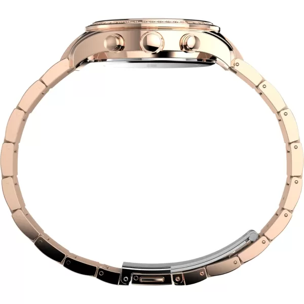 Timex Womens Dress 38mm WatchRose GoldToneBlackRose GoldTone