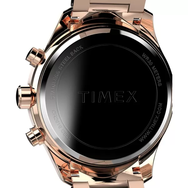 Timex Womens Dress 38mm WatchRose GoldToneBlackRose GoldTone