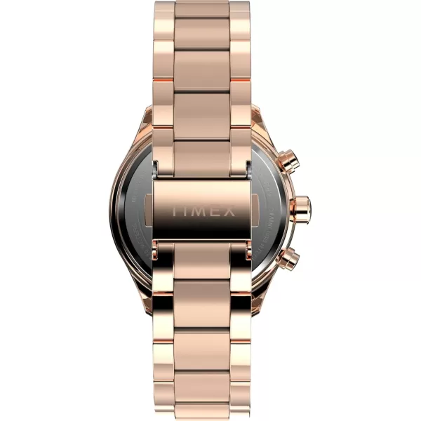 Timex Womens Dress 38mm WatchRose GoldToneBlackRose GoldTone