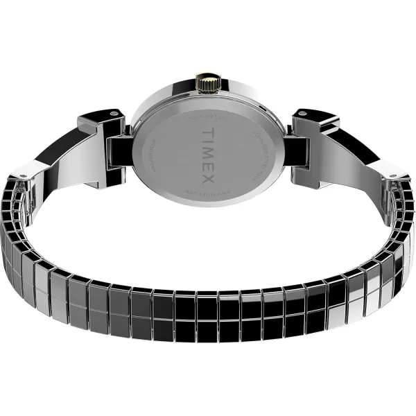 Timex Womens Dress Stretch Bangle 21mm WatchTwoToneMotherofPearl