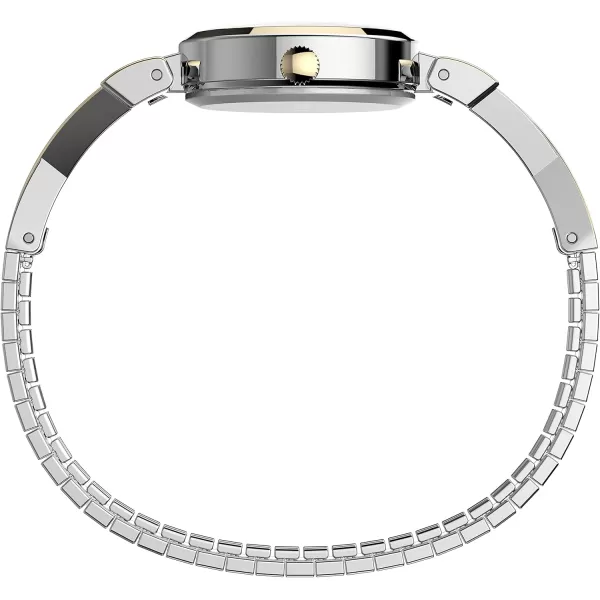Timex Womens Dress Stretch Bangle 21mm WatchTwoToneMotherofPearl