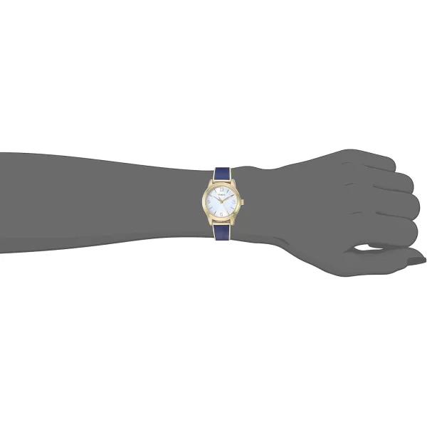 Timex Womens Stretch Bangle 25mm WatchBlueGoldTone