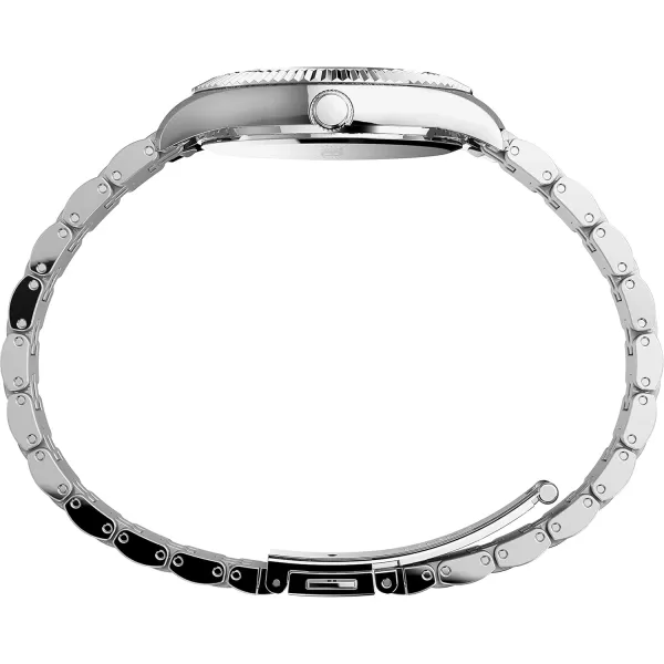 Timex Womens Waterbury Legacy Boyfriend 36mm WatchSilverWhite