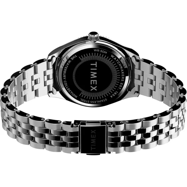 Timex Womens Waterbury Legacy Boyfriend 36mm WatchSilverWhite