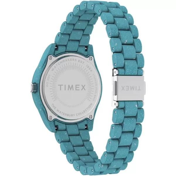Timex Womens Waterbury Ocean Recycled Plastic 37mm WatchLight Blue