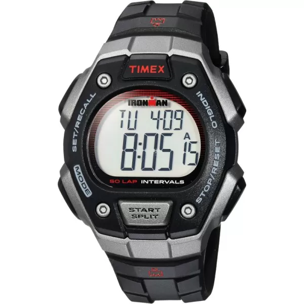 Timex Ironman Classic 50 FullSize WatchBlackGrayRed