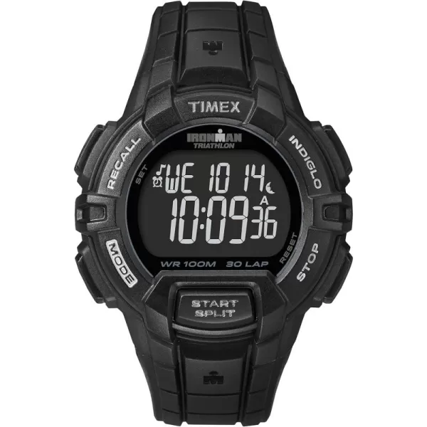 Timex Mens Ironman Rugged 30 44mm Resin Strap WatchBlackout