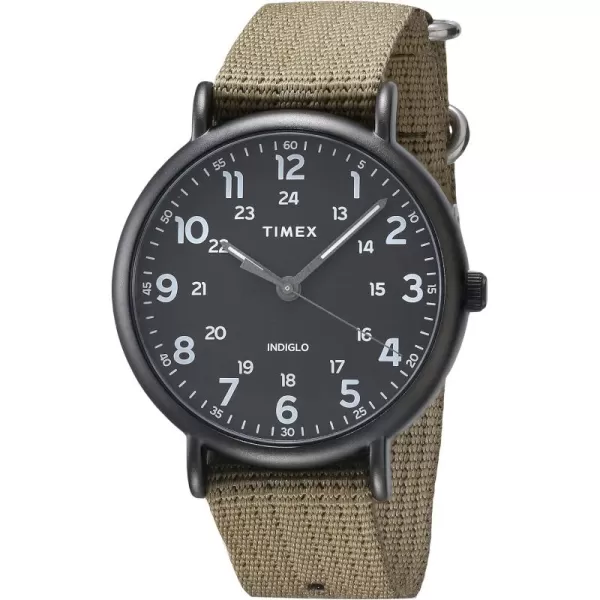 Timex Mens Weekender XL 43mm WatchOliveBlack