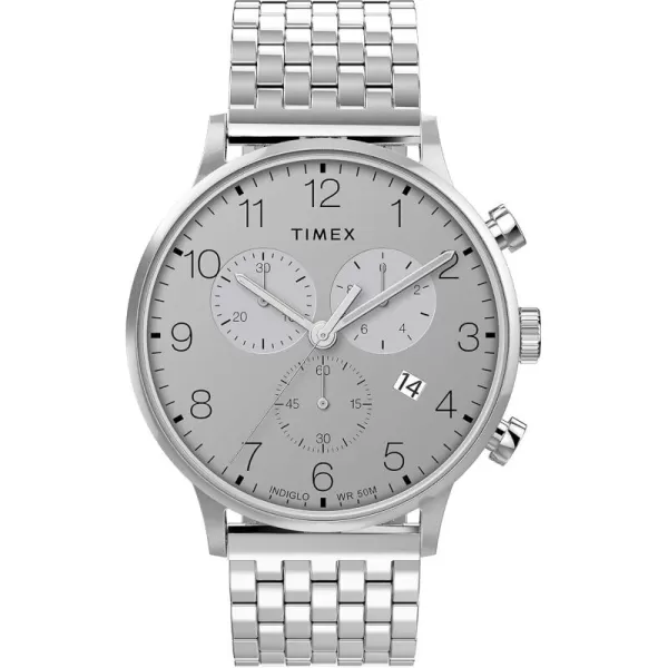 Timex Waterbury Classic Chronograph 40mm WatchSilverTone