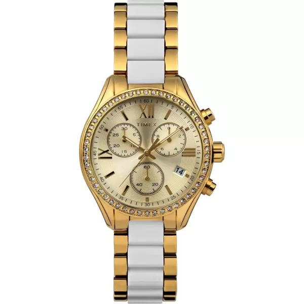 Timex Womens Dress 38mm WatchGoldToneGoldToneGoldTone