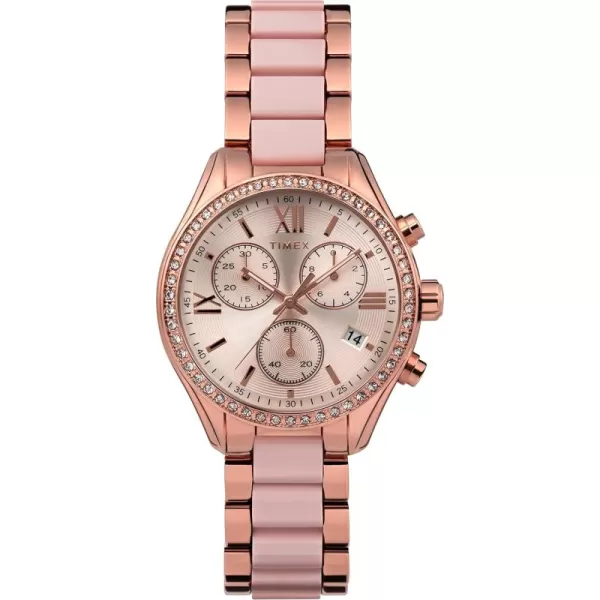 Timex Womens Dress 38mm WatchRose GoldToneRose GoldToneRose GoldTone