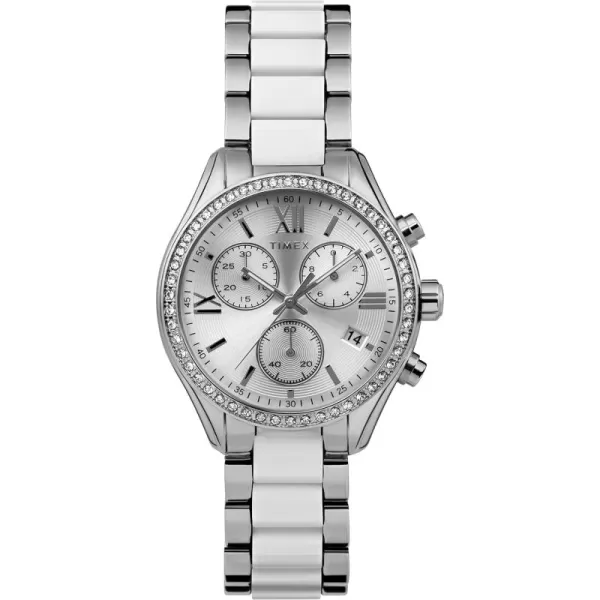 Timex Womens Dress 38mm WatchSilverToneSilverToneSilverTone