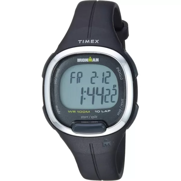 Timex Womens Ironman Transit 33mm Resin Strap WatchBlackSilverTone
