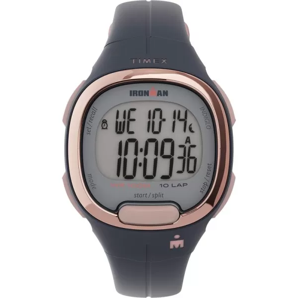 Timex Womens Ironman Transit 33mm Resin Strap WatchBlueRose GoldTone