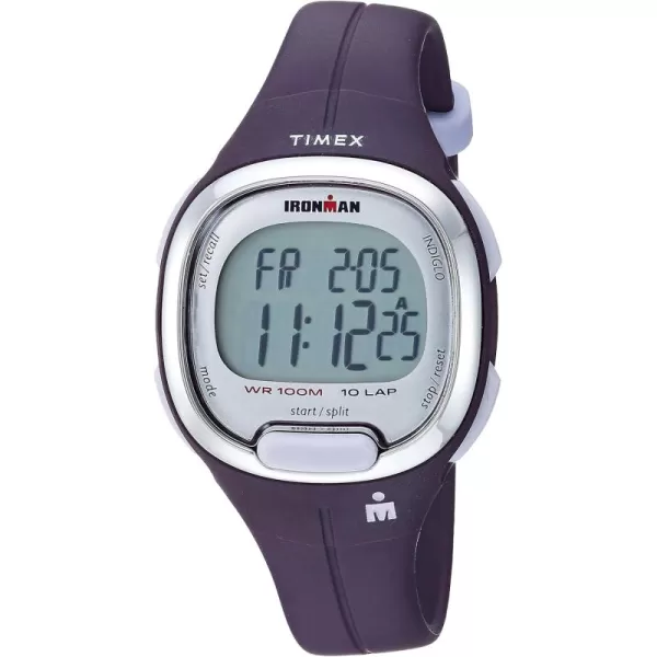 Timex Womens Ironman Transit 33mm Resin Strap WatchPurpleSilverTone