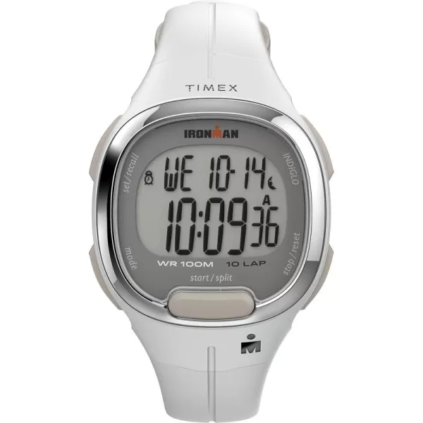 Timex Womens Ironman Transit 33mm Resin Strap WatchWhiteChrometone