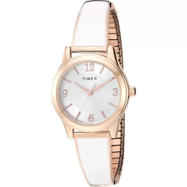 Timex Womens Stretch Bangle 25mm WatchRose GoldToneBlush