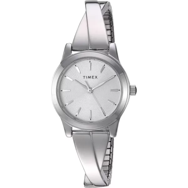 Timex Womens Stretch Bangle Crisscross 25mm WatchSilverTone