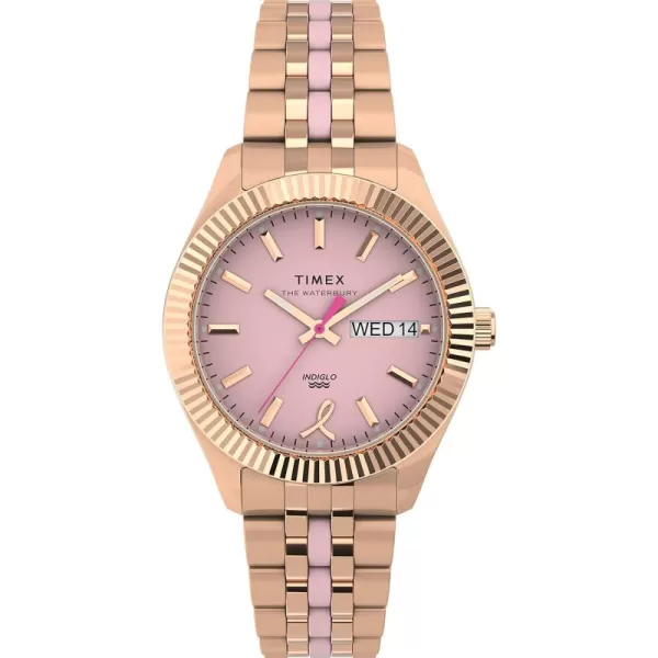 Timex Womens Waterbury Legacy Boyfriend 36mm WatchPinkGold