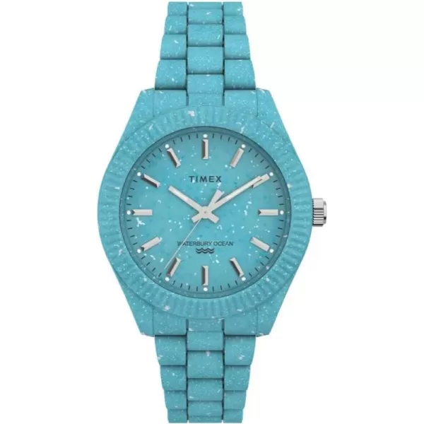 Timex Womens Waterbury Ocean Recycled Plastic 37mm WatchLight Blue