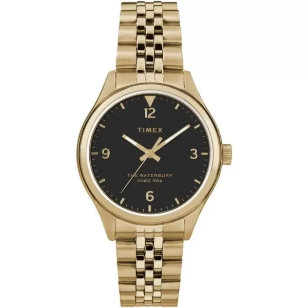 Timex Womens Waterbury Traditional 34mm Watch  GoldTone ampamp Black with GoldTone Stainless Steel Bracelet