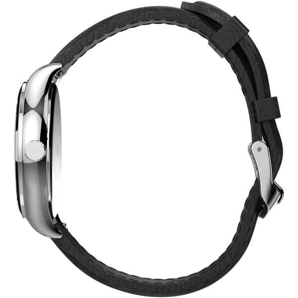 Timex 34 mm Waterbury Traditional Leather Strap WatchBlackSilverWhite