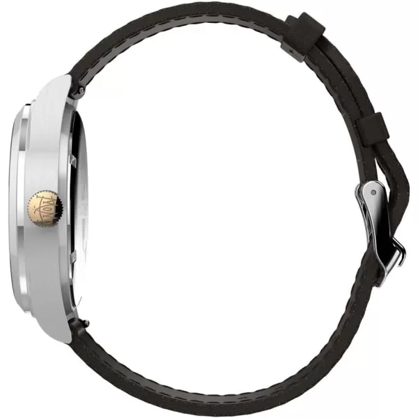 Timex 39 mm Waterbury Traditional DayDate Stainless Steel CaseBlackSilverToneBlue
