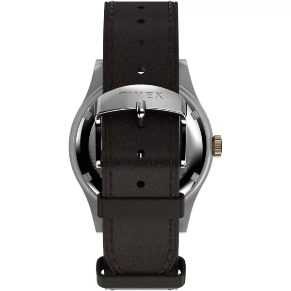 Timex 39 mm Waterbury Traditional DayDate Stainless Steel CaseBlackSilverToneBlue
