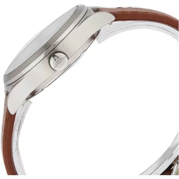 Timex 39 mm Waterbury Traditional DayDate Stainless Steel CaseCaramelSilverToneBlue