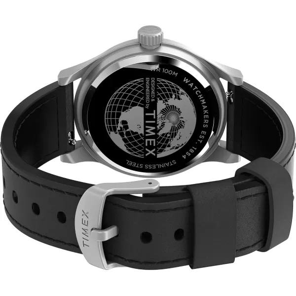 Timex Mens Expedition North Sierra 40mm Watch  Black Strap Green Dial SilverTone CaseBlackCreamStainless Steel
