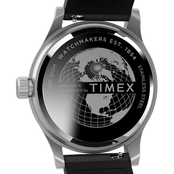 Timex Mens Expedition North Sierra 40mm Watch  Black Strap Green Dial SilverTone CaseBlackCreamStainless Steel