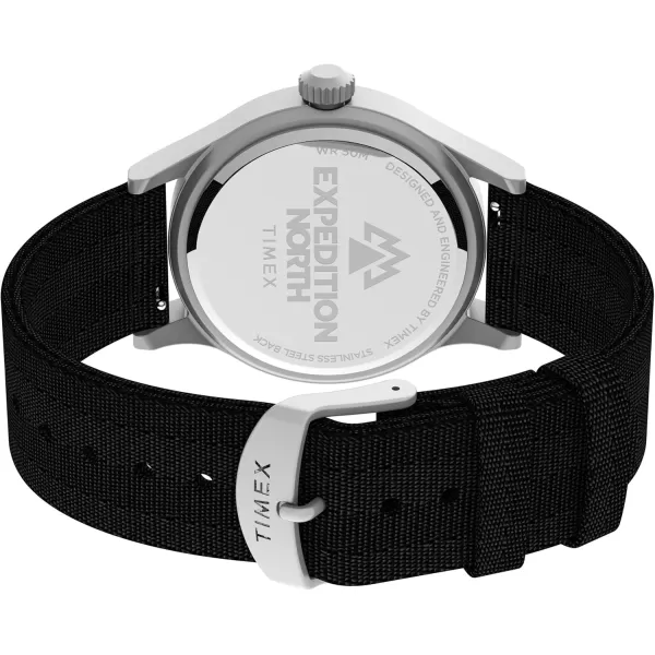 Timex Mens Expedition North Sierra 40mm Watch  Black Strap Green Dial SilverTone CaseBlackGreen