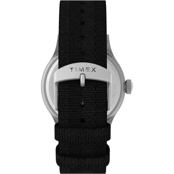 Timex Mens Expedition North Sierra 40mm Watch  Black Strap Green Dial SilverTone CaseBlackGreen