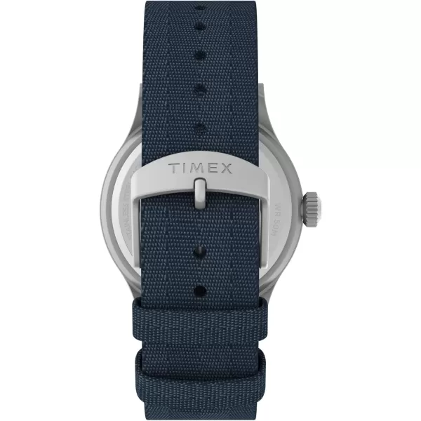 Timex Mens Expedition North Sierra 40mm Watch  Black Strap Green Dial SilverTone CaseBlueBlue