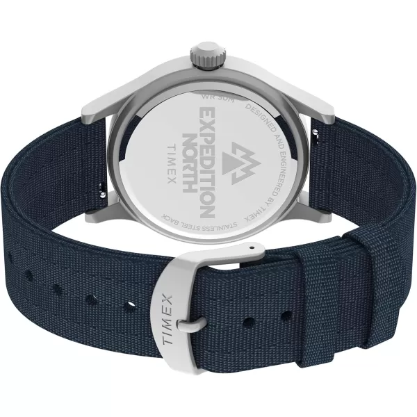 Timex Mens Expedition North Sierra 40mm Watch  Black Strap Green Dial SilverTone CaseBlueBlue