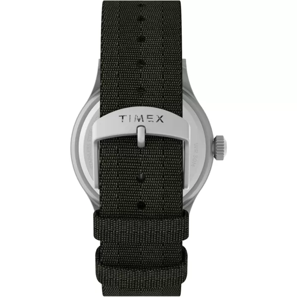 Timex Mens Expedition North Sierra 40mm Watch  Black Strap Green Dial SilverTone CaseGreenNatural