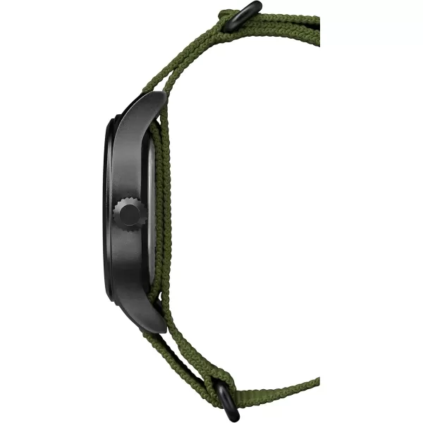 Timex Mens Expedition Scout 40mm Watch  Black Case Cream Dial with Green Fabric Strap