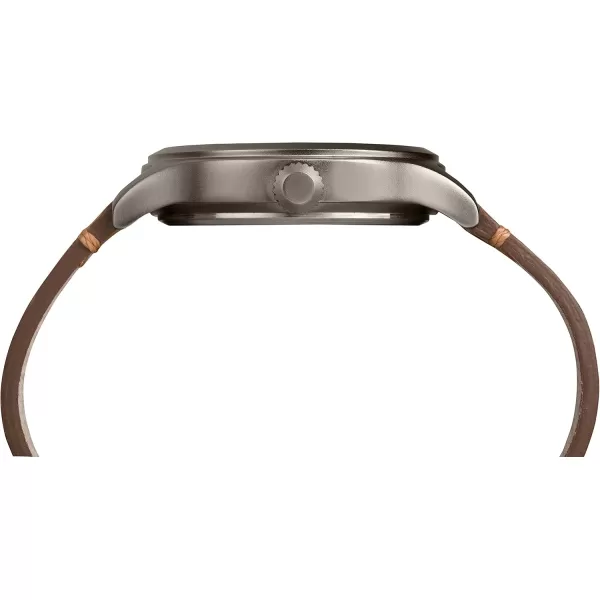 Timex Mens Expedition Scout 40mm Watch  Gray Case Cream Dial with Tan Leather Strap