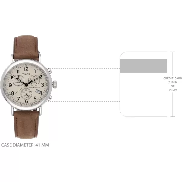 Timex Mens Standard Chronograph 41mm WatchBrown