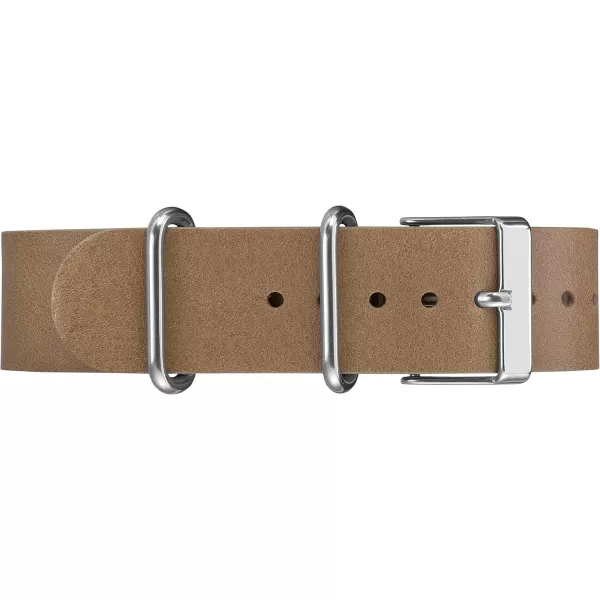 Timex Unisex TWC063500 Weekender Chrono CreamTan DoubleLayered Leather SlipThru Strap Watch