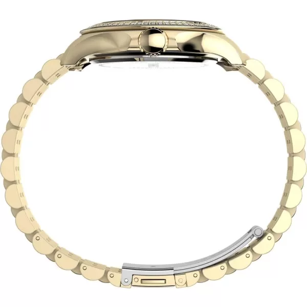 Timex Womens Kaia 38mm WatchGoldToneGem Stones