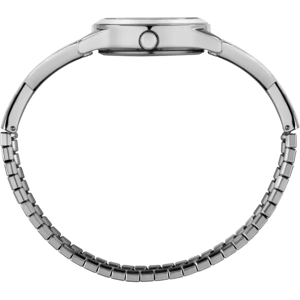 Timex Womens Main Street 25mm Semi Bangle WatchSilverTone
