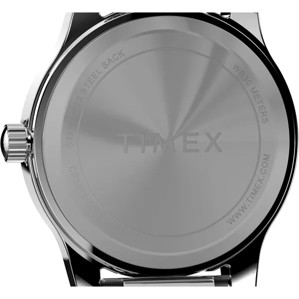 Timex Womens Main Street 25mm Semi Bangle WatchSilverTone
