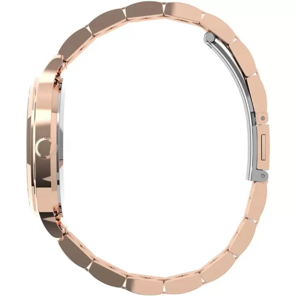 Timex Womens Peyton 36mm WatchRose GoldWhite Floral Markers