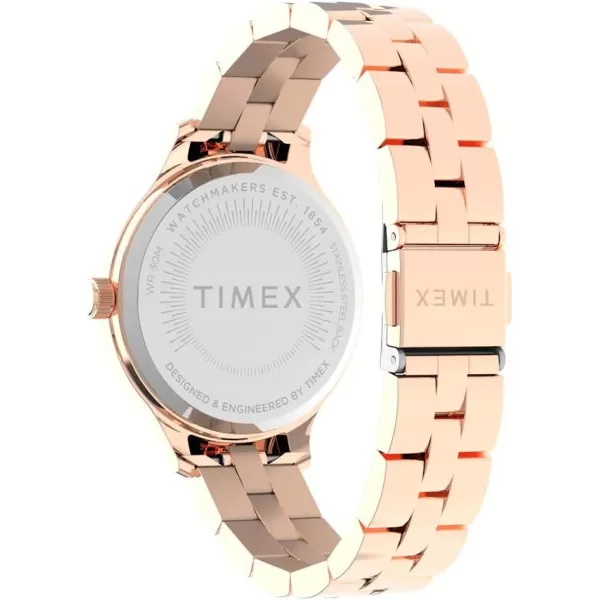 Timex Womens Peyton 36mm WatchRose GoldWhite Floral Markers