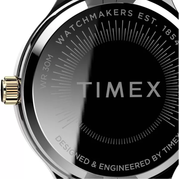 Timex Womens Peyton 36mm WatchTwoToneWhite Floral Markers